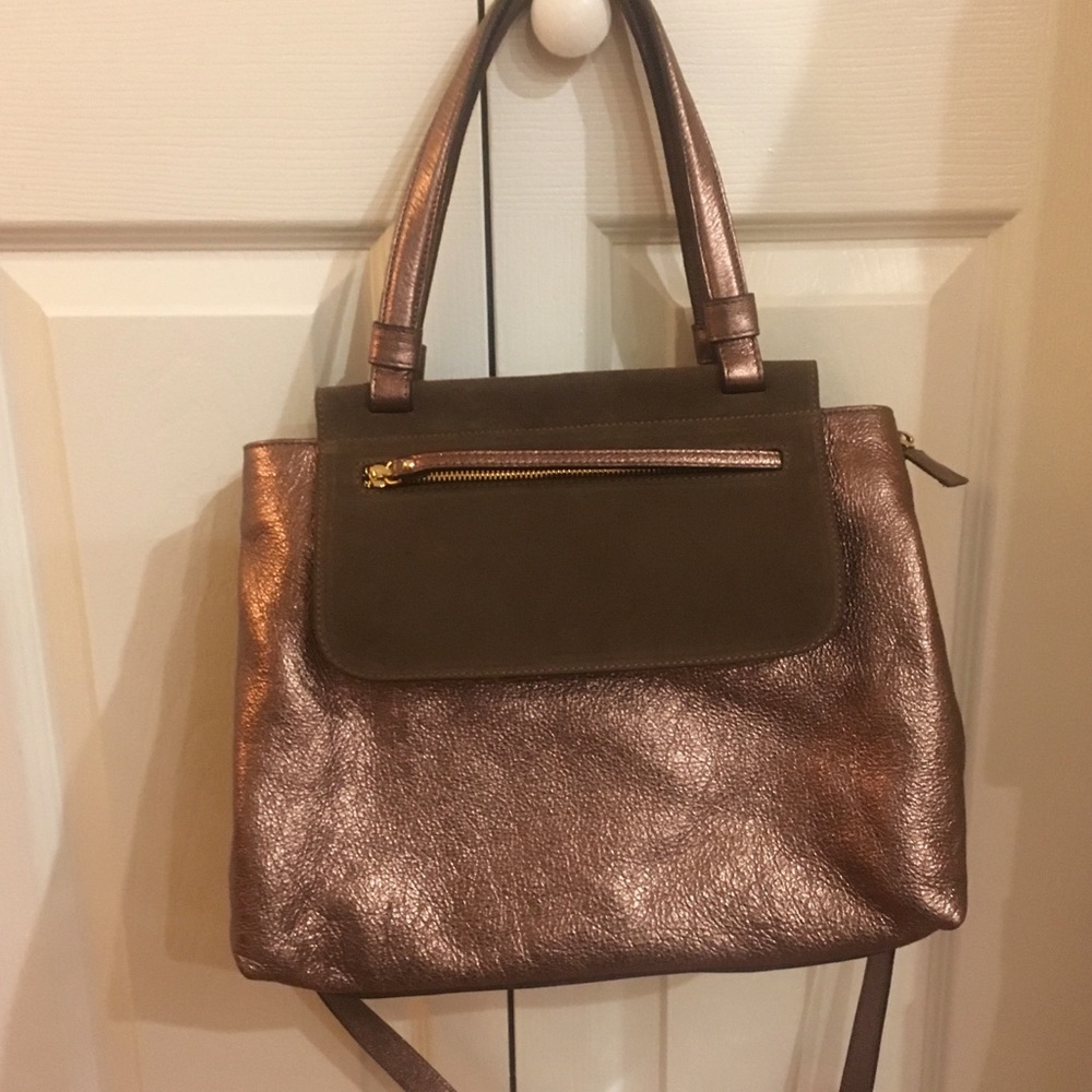 Italian Genuine Luxury Leather Bronze Satchel Bag